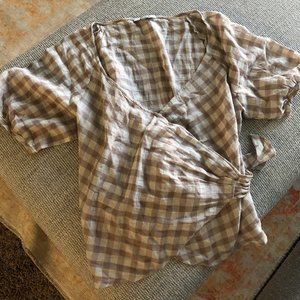 Sweetheart Wrap Top in Gingham Check